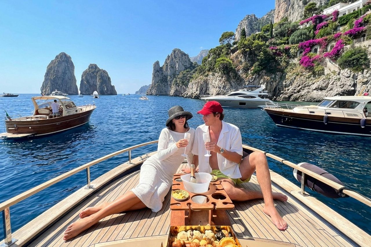 Capri: Tour guidato in barca + bevande + visita alla Grotta Azzurra — 8