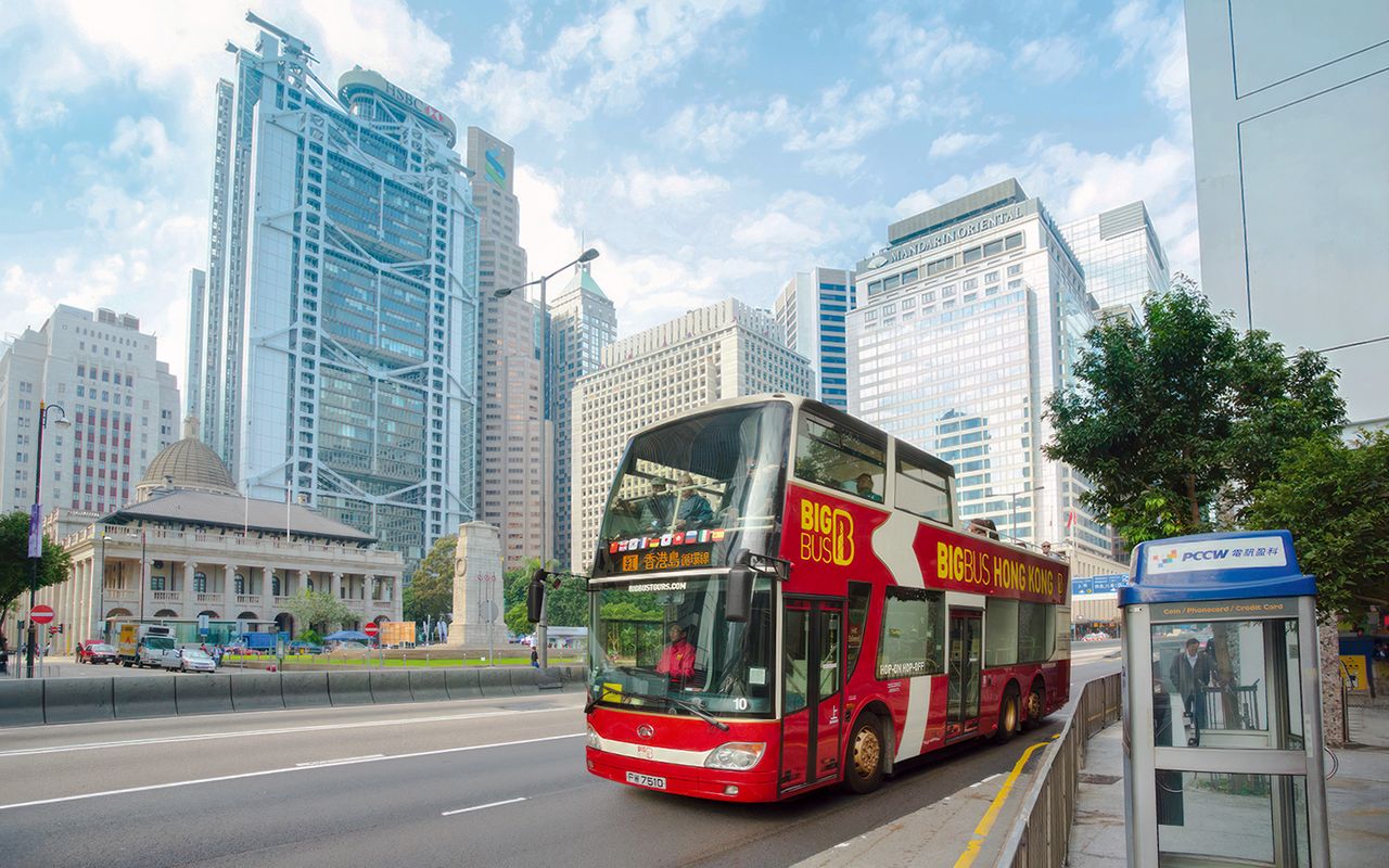 Big Bus: tour in autobus Hop-on Hop-off di Hong Kong con trasferimento in traghetto da Victoria Harbor