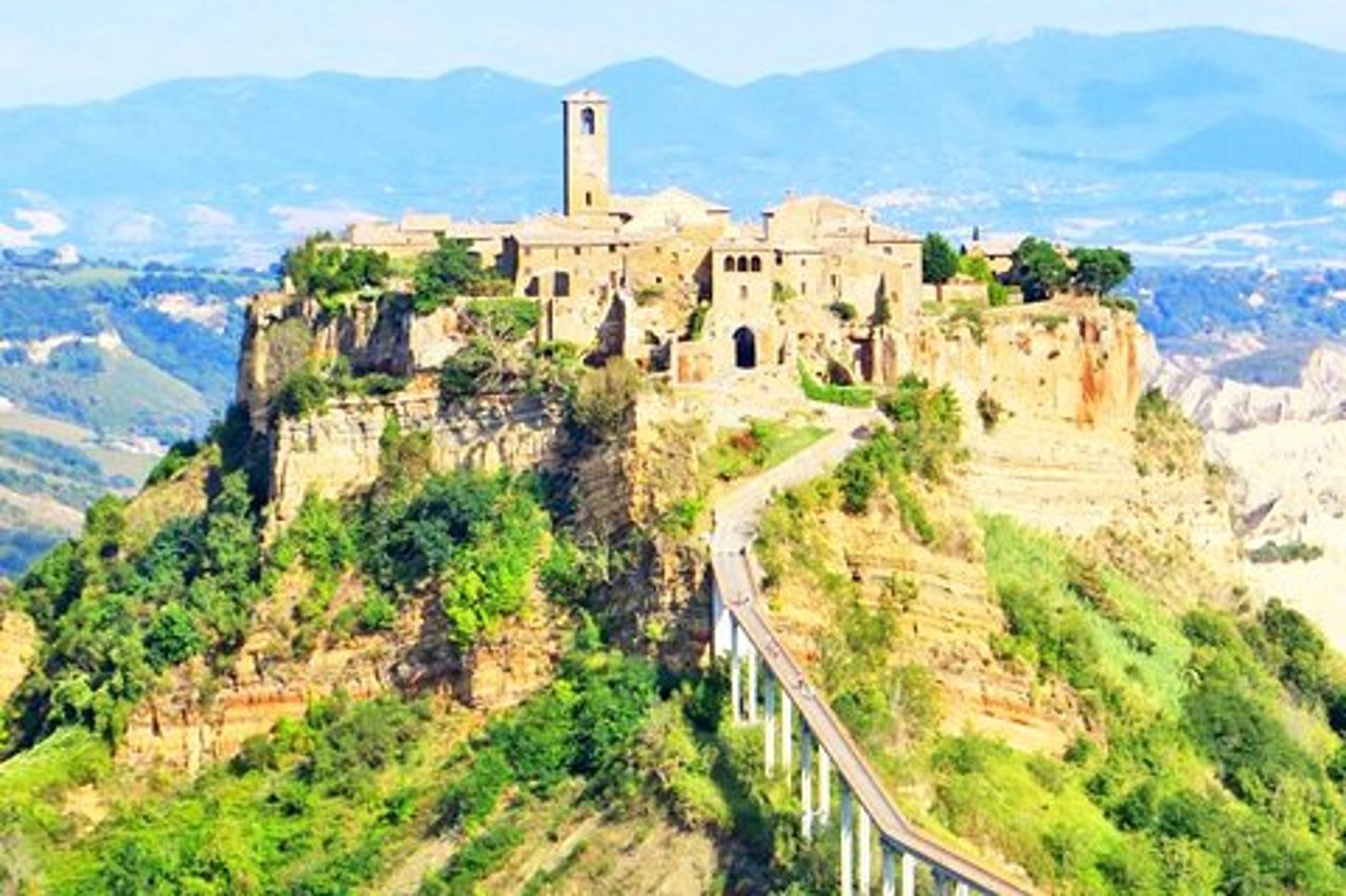 Gita di un giorno da Roma alla città morente di Bagnoregio e Orvieto w pranzo e pick-up in hotel