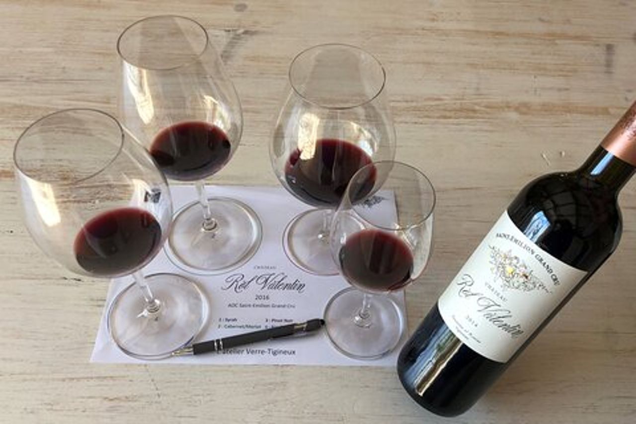 Laboratorio e degustazione di Verres-Tigineux a Saint-Émilion