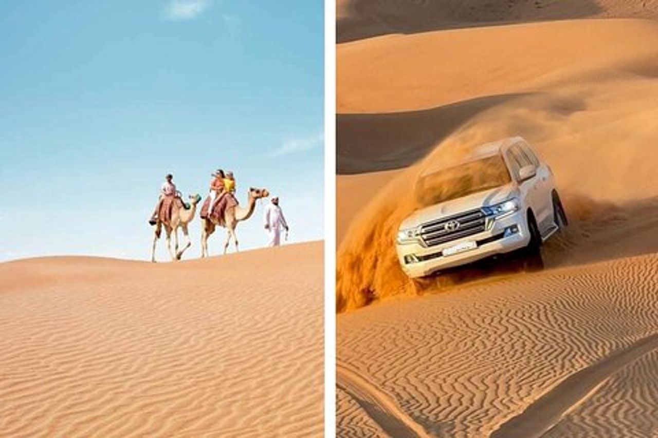 Desert Safari Combo: Giro in cammello, Sandboarding e visita del mare interno