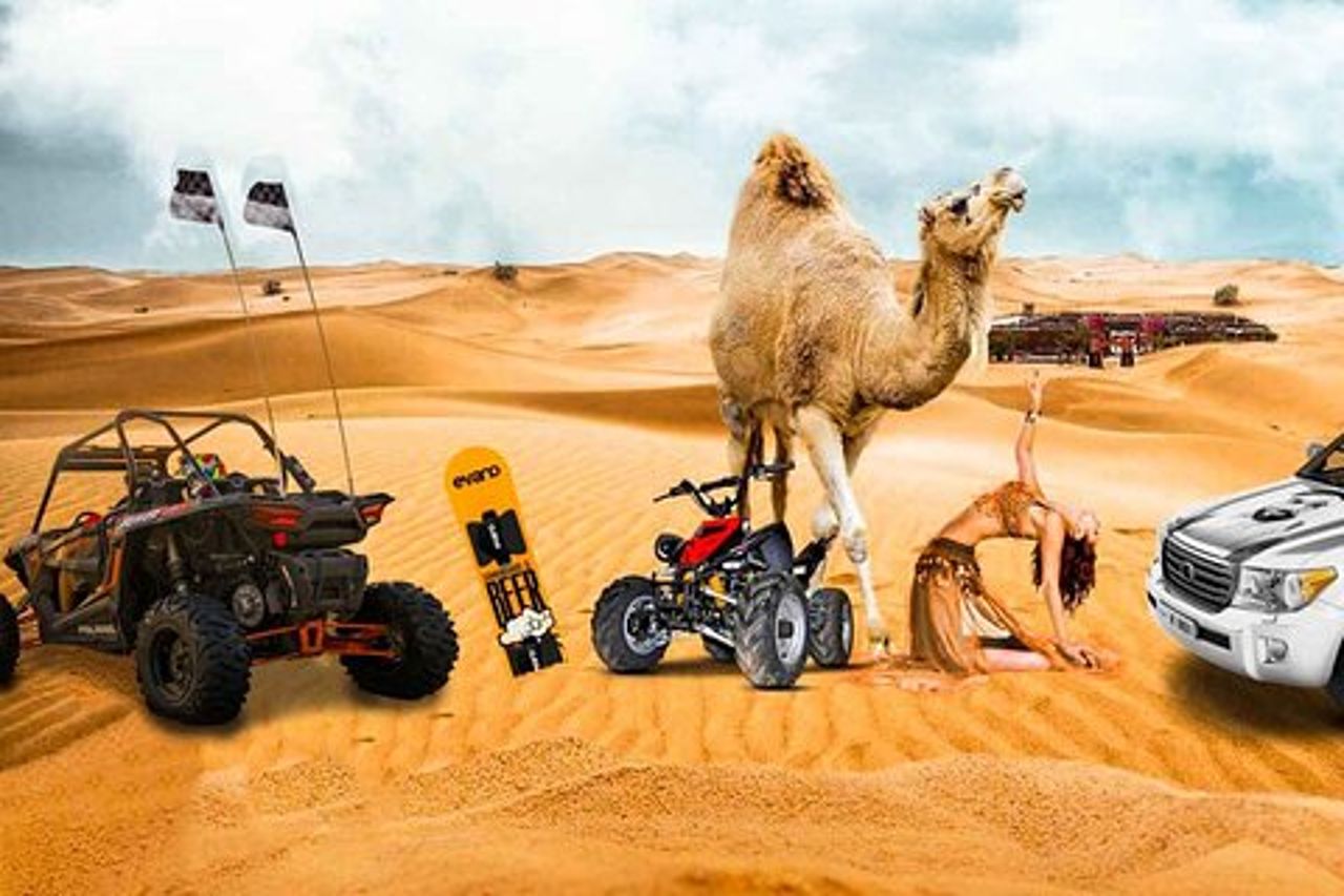 Safari di mezza giornata nel deserto || Sand Boarding || Camel Ride || Visita del mare interno ||