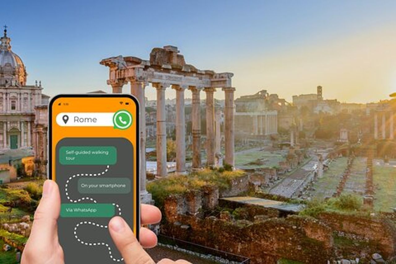 Roma - tour a piedi della città su smartphone