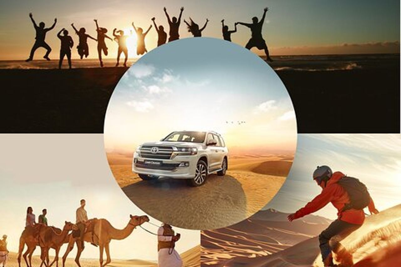 Safari nel deserto di Doha, giro in cammello sulle dune, sandboarding