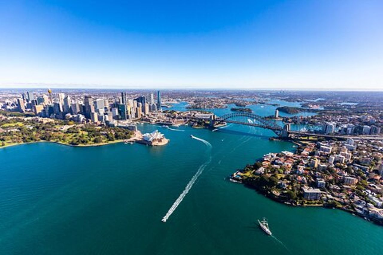 Volo panoramico in elicottero nel porto di Sydney