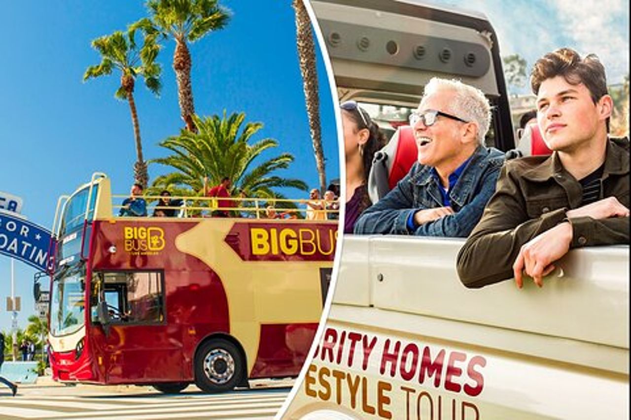 LA Combo : Tour delle case delle celebrità e dello stile di vita e bus Hop-on Hop-off
