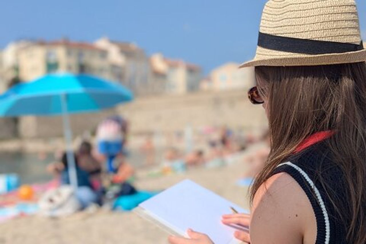 Immersione di schizzi e acquerello in riva al mare - laboratorio privato