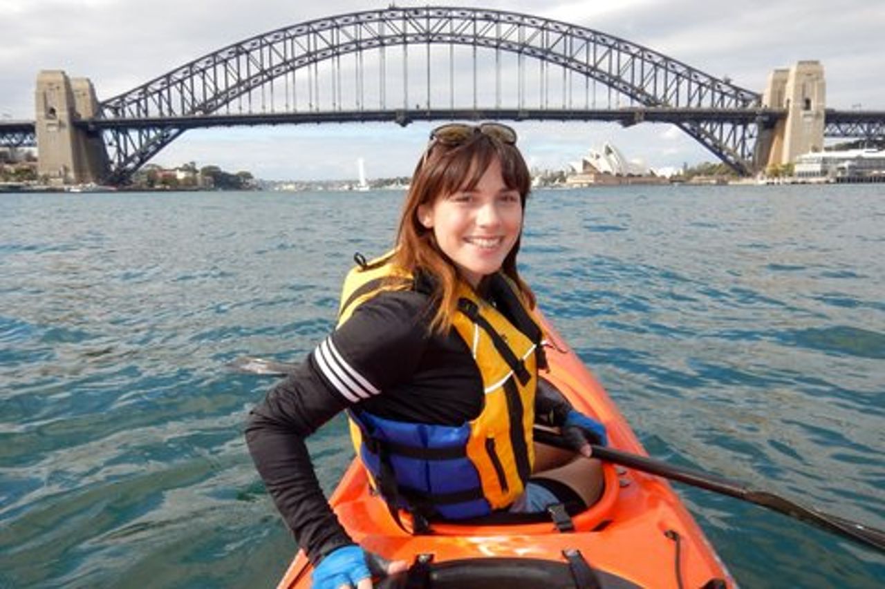 Kayak all'isola della capra nel porto di Sydney con il locale