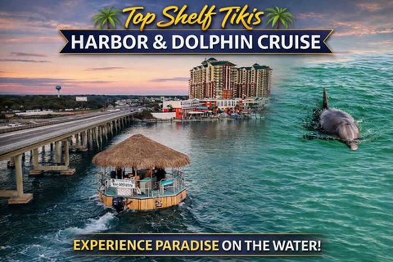 1,5 ore Tiki Boat Harbor e crociera sui delfini Destin FL