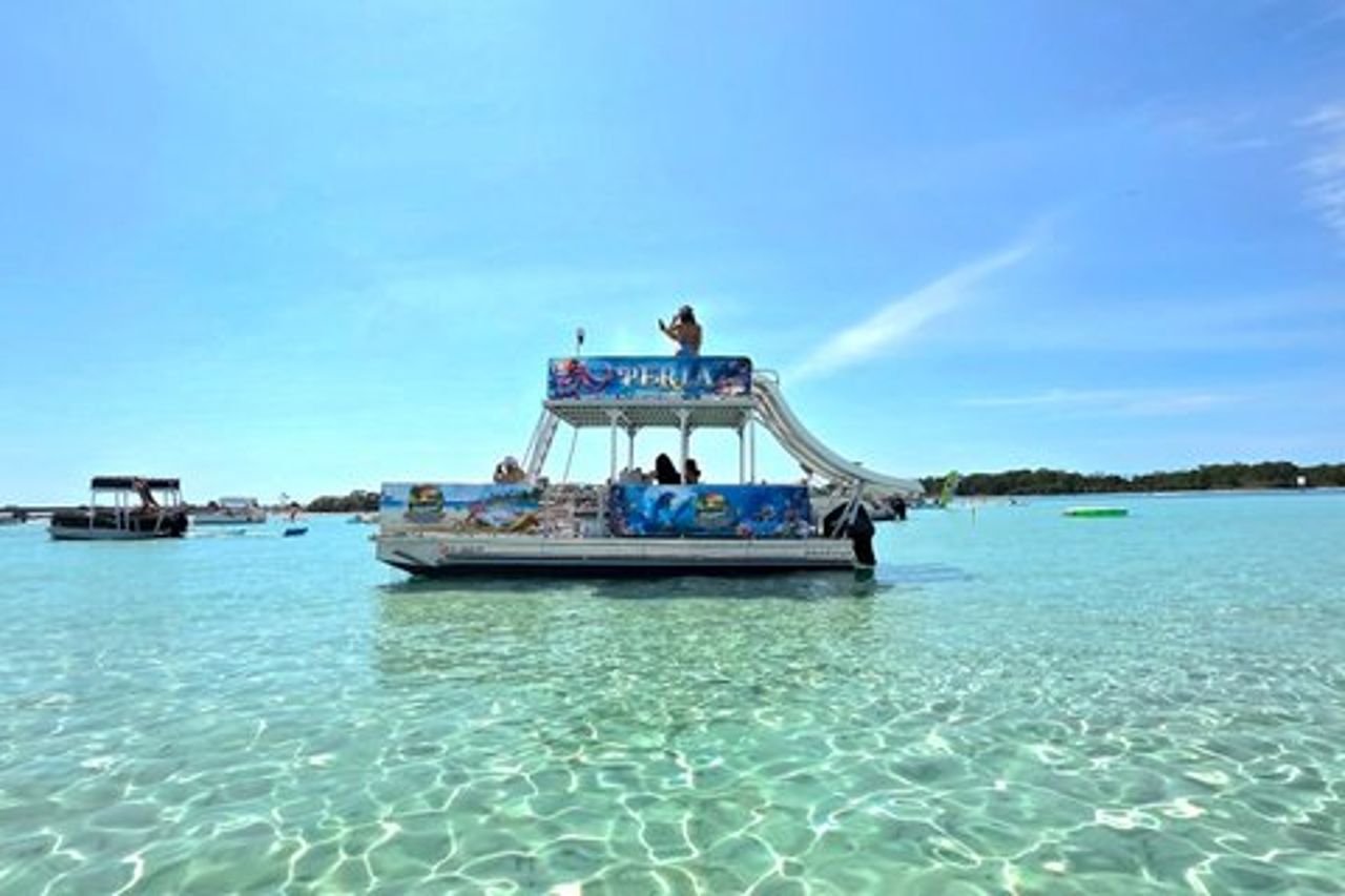 Tre Slide Crab Island Party con Paddleboard Lily Pad Cooler