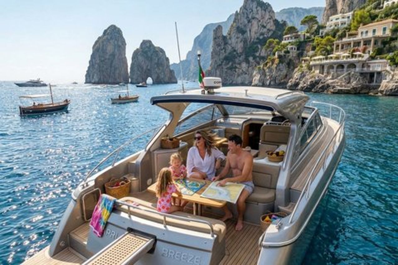 Capri All Inclusive Tour Semi-Privato in Barca con Visita alla Città