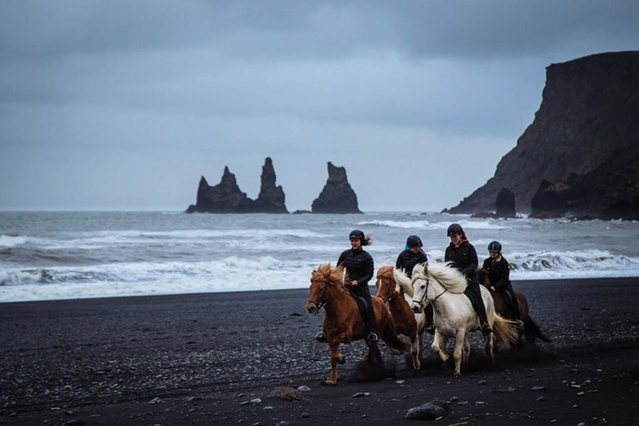 Tour a cavallo della Black Sand Beach da Vik