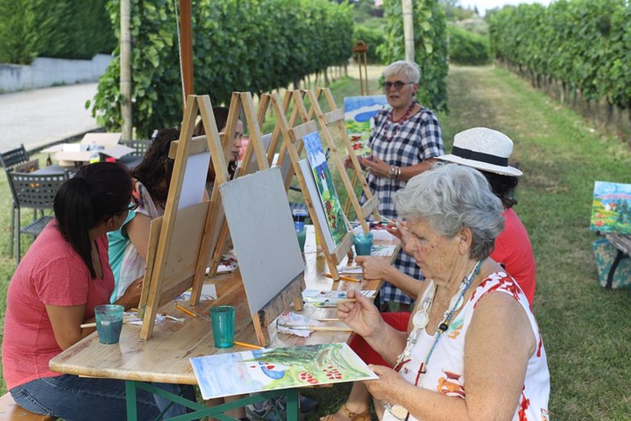 Sessione di pittura e degustazione in vigneto a Lazise — 6