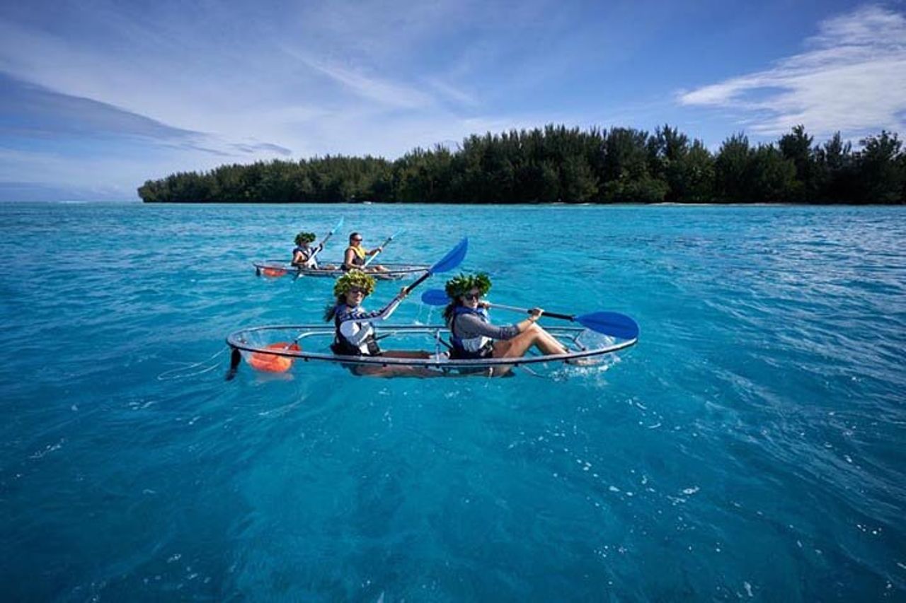 Escursione ecoguidata alla laguna di Moorea in kayak trasparente 1/2 giornata mattina — 6