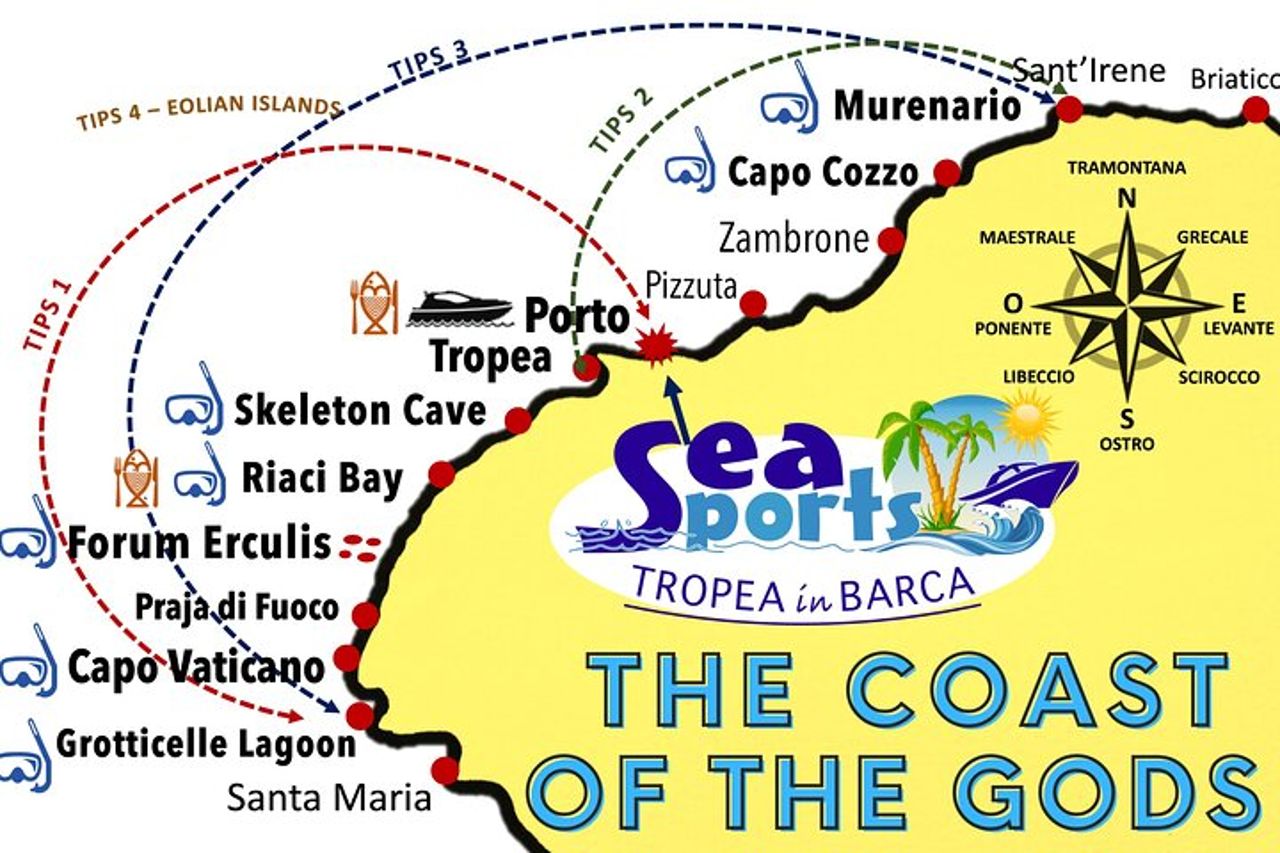 Tour in barca di Tropea e Capo Vaticano con snorkeling. Fino a 12 Ospiti — 8