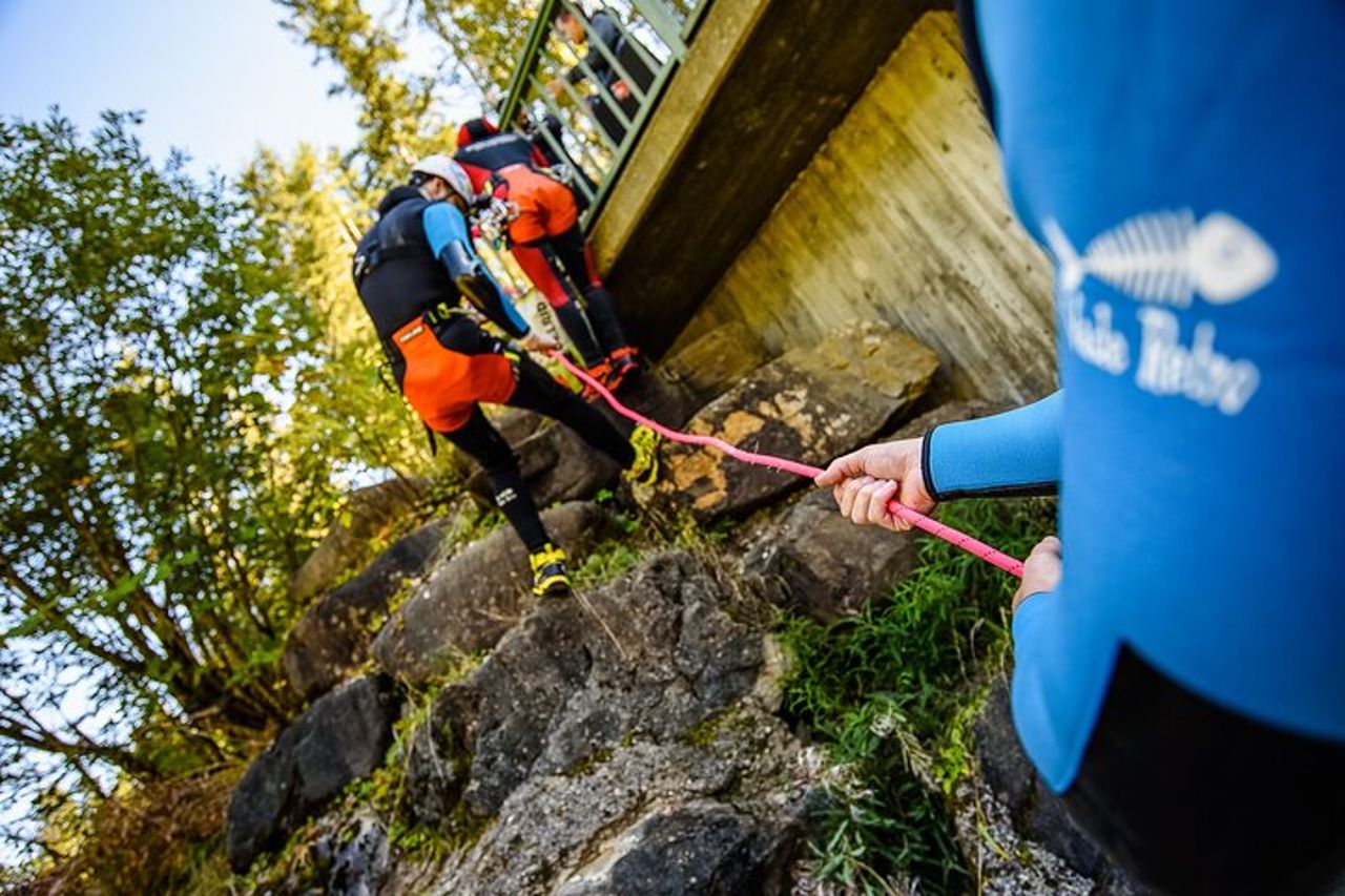 Canyoning sportivo nella Kleinwalsertal nello Schwarzwasserbach — 4