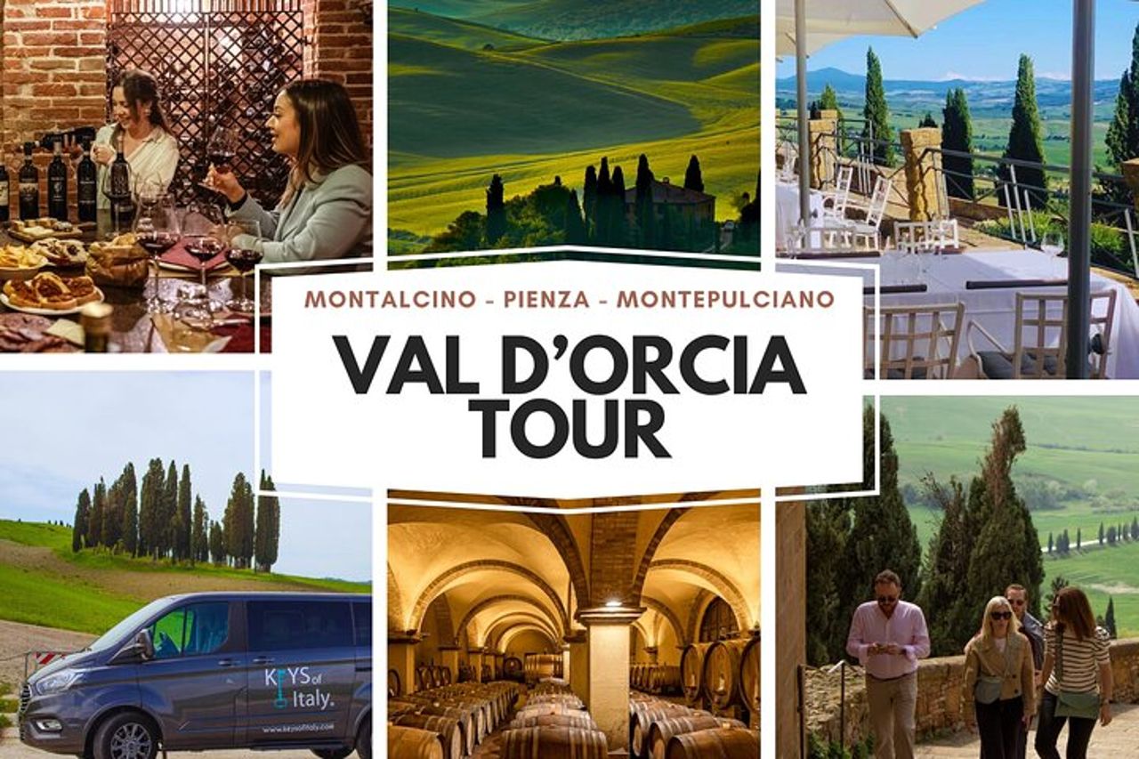 Tour del vino Brunello della Val d'Orcia con Montalcino e Montepulciano
