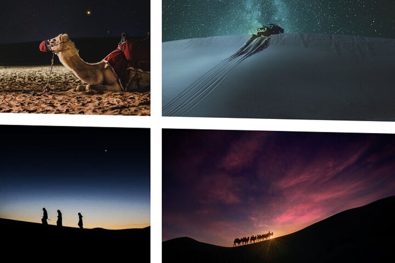 Doha Night Desert Safari Camel Ride Dune Bashing con trasferimento