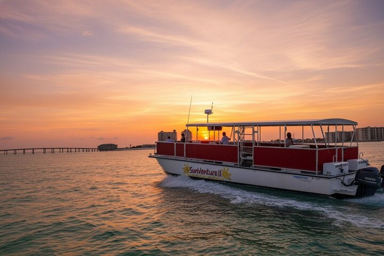 Crociera ecologica con i delfini al tramonto nel porto di Destin