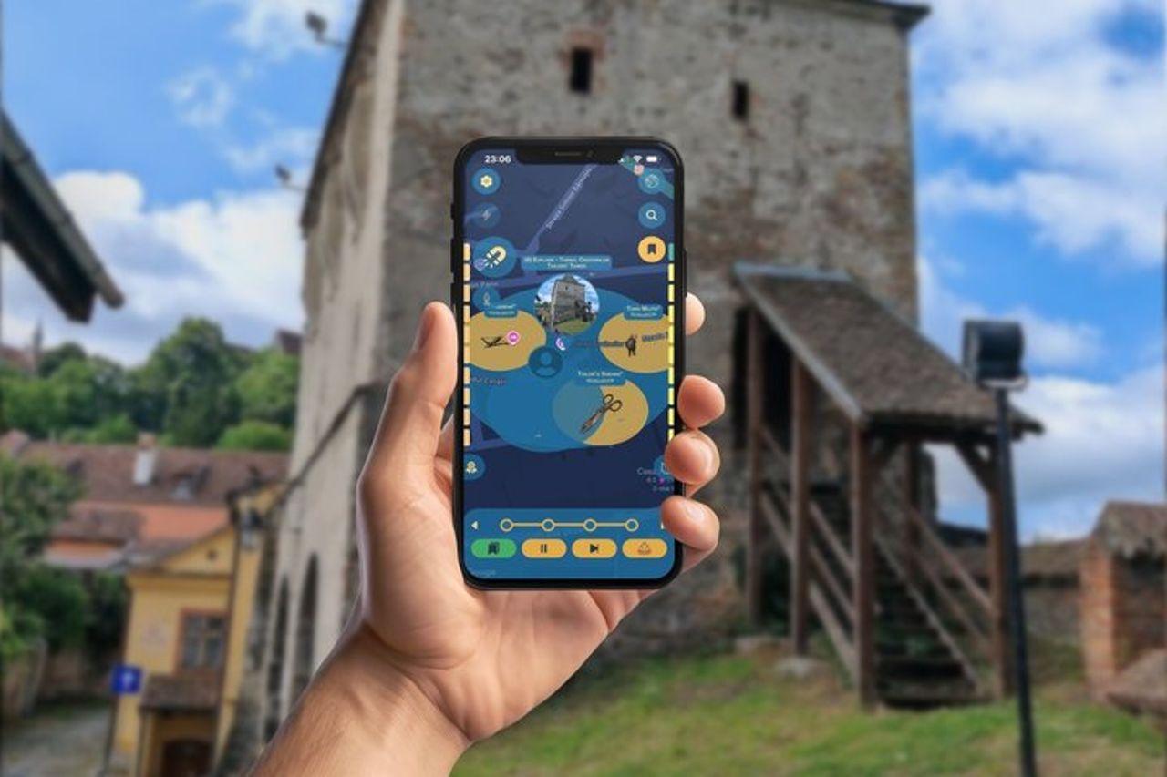 Sighișoara la cittadella sassone GPS App Walking Tour Gioco mobile — 5