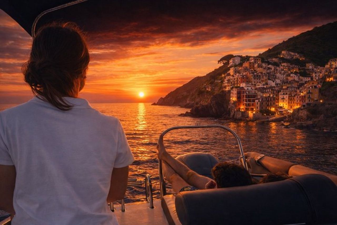 Tour al Tramonto alle Cinque Terre in Barca Privata con Pesto e Vino Tipico — 7